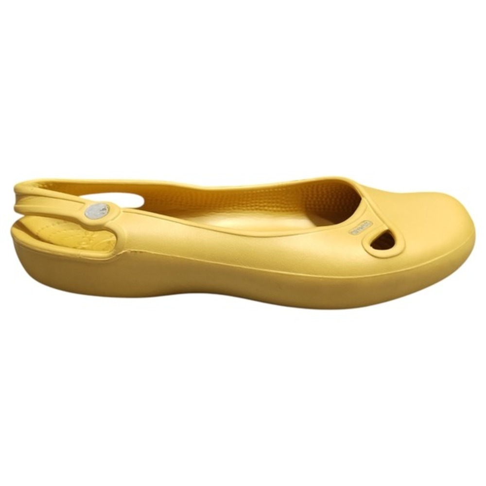 Crocs Croslite Slingback Sandals Womens 10 Tan Cutout Embellished Almond Toe